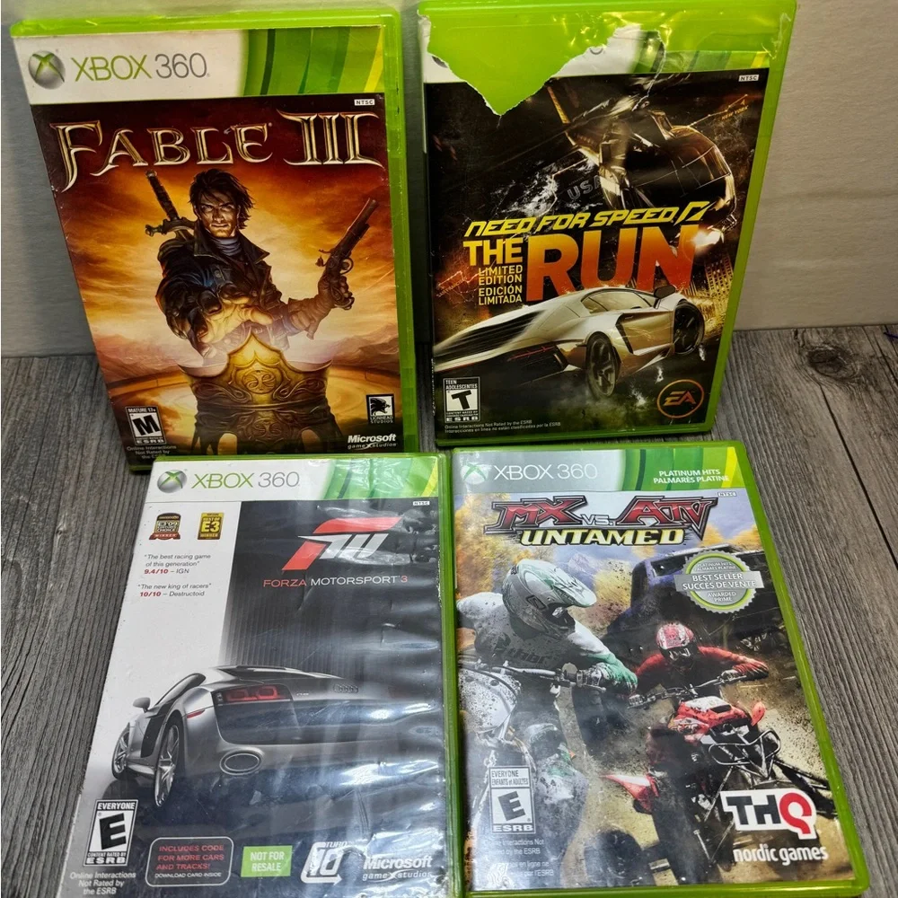 Microsoft Xbox 360 120GB Console No Wires 4 Games Bundle Authentic OEM Tested